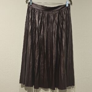Zara Chocolate A-Line Pleated Skirt
